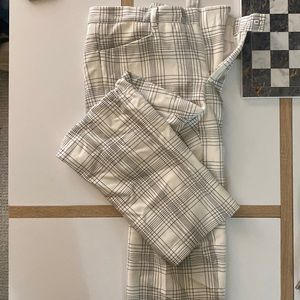 Zara Woman White/black plaid dress pant